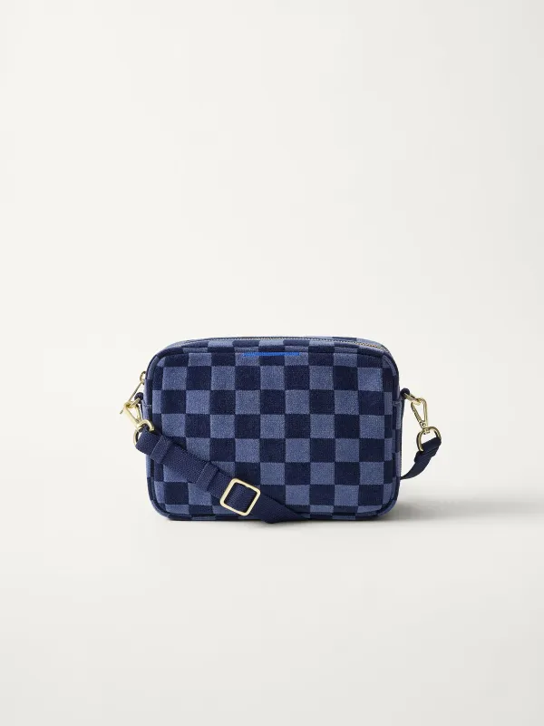 The Crossbody Camera Bag - ReVelvet™ Blue Ink made by Rothy's