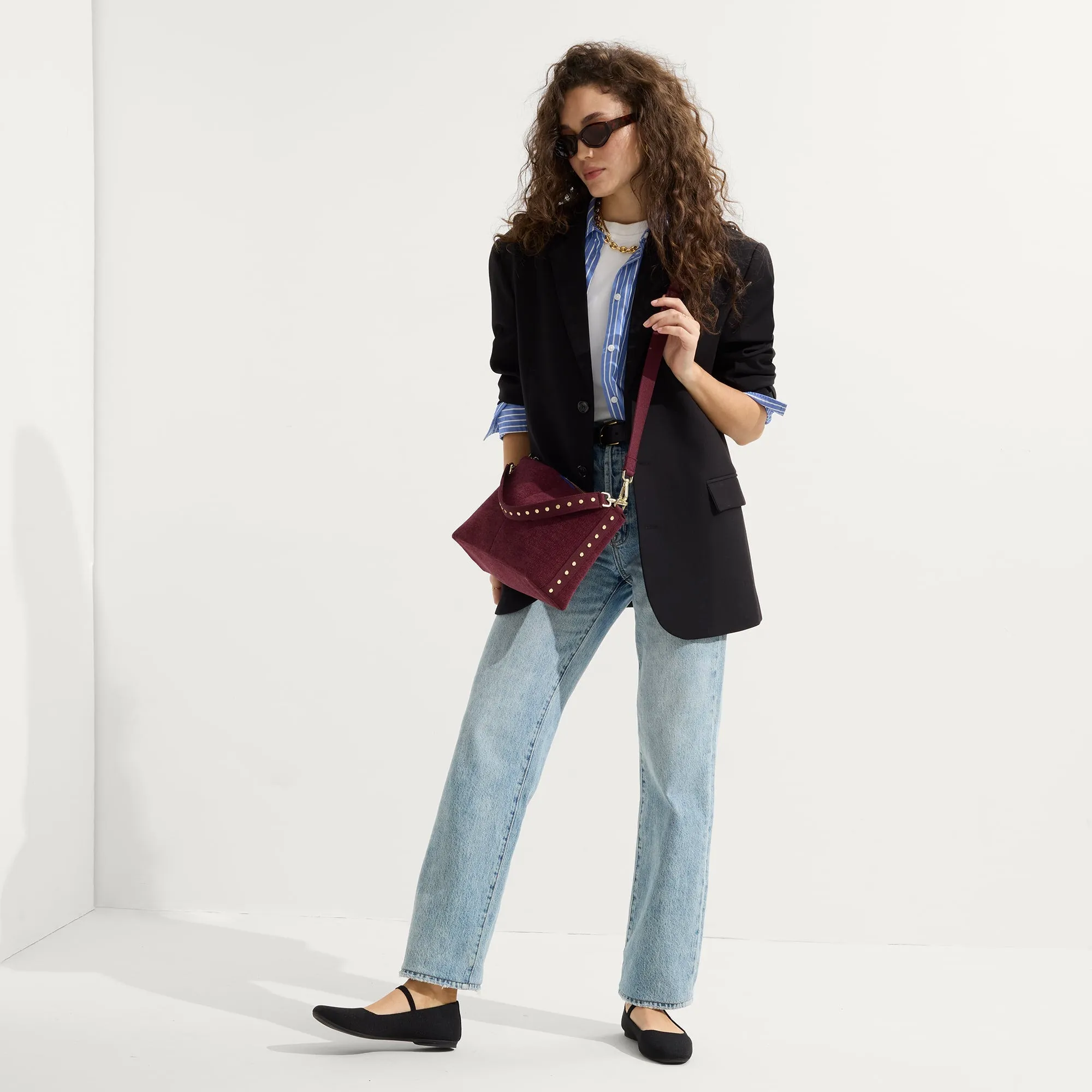 The ReVelvet™ Daily Crossbody - ReVelvet™ Syrah sold by Rothy's product image thumbnail 3