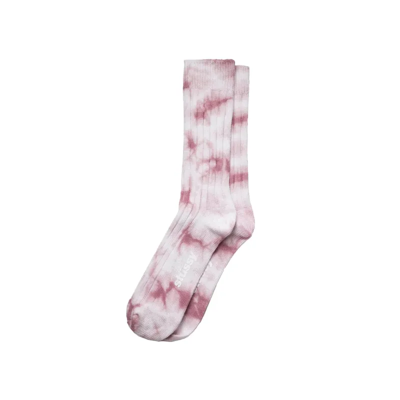 Stussy Dye Ribbed Sock Pink sold by Roulette