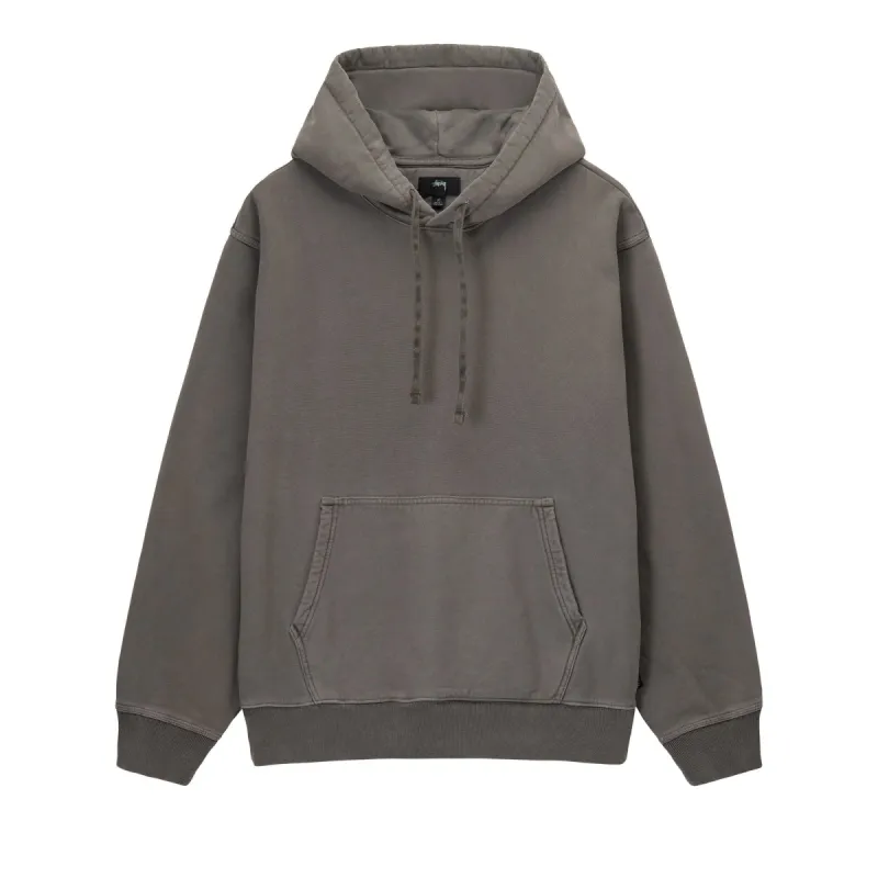 Stussy Pig. Dyed Fleece Hood Charcoal sold by Roulette