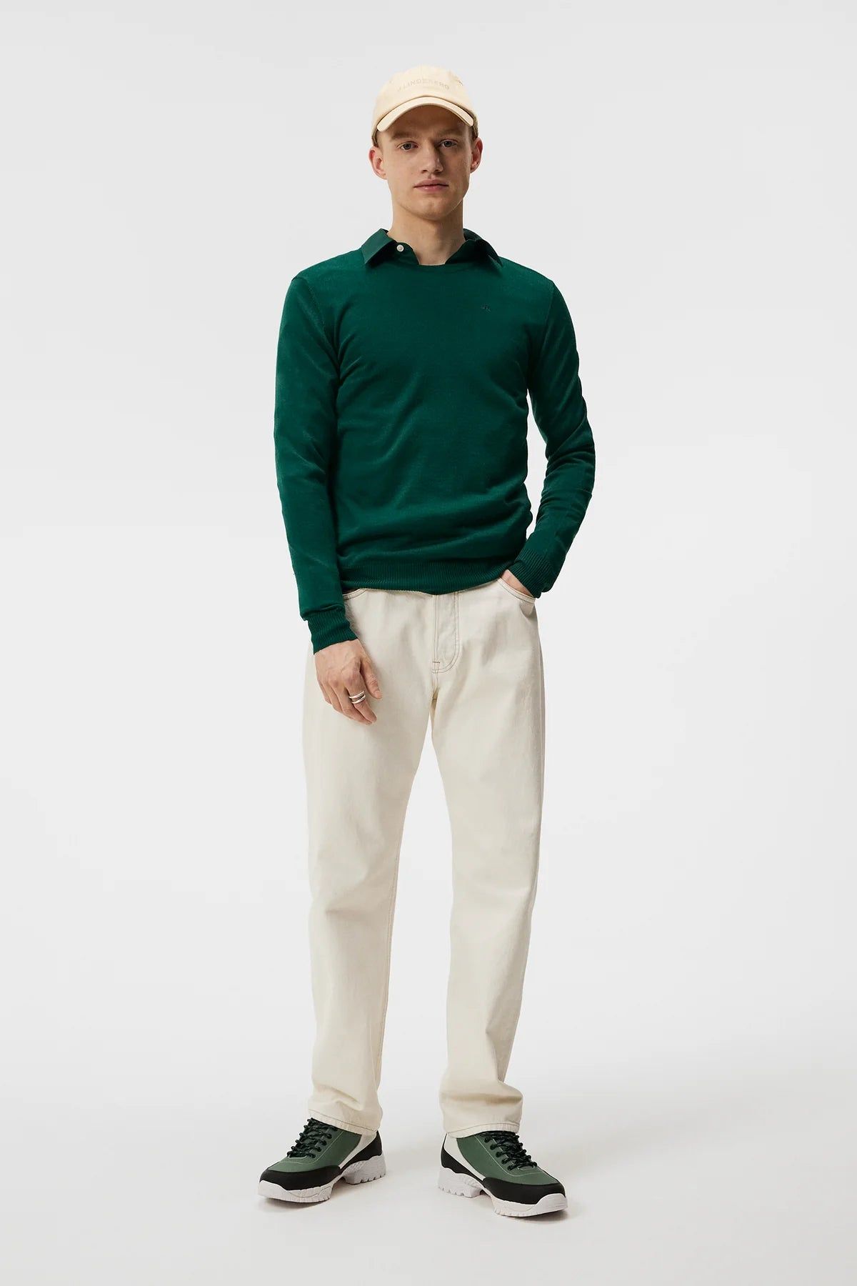 J. Lindeberg Lyle Light Merino Crew Neck Forest sold by Roulette product image thumbnail 4