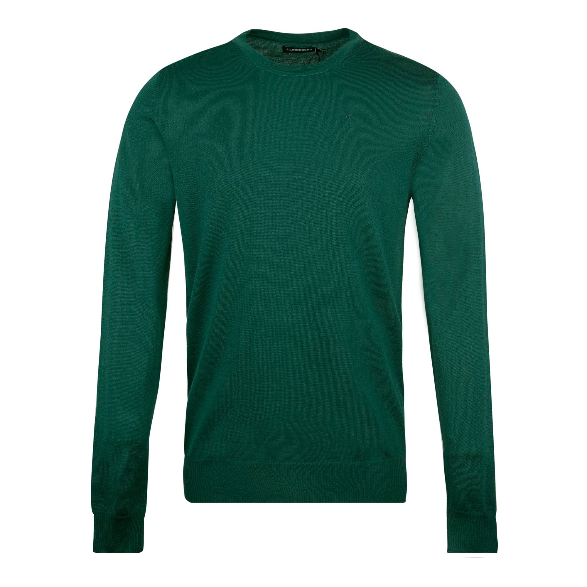 J. Lindeberg Lyle Light Merino Crew Neck Forest sold by Roulette
