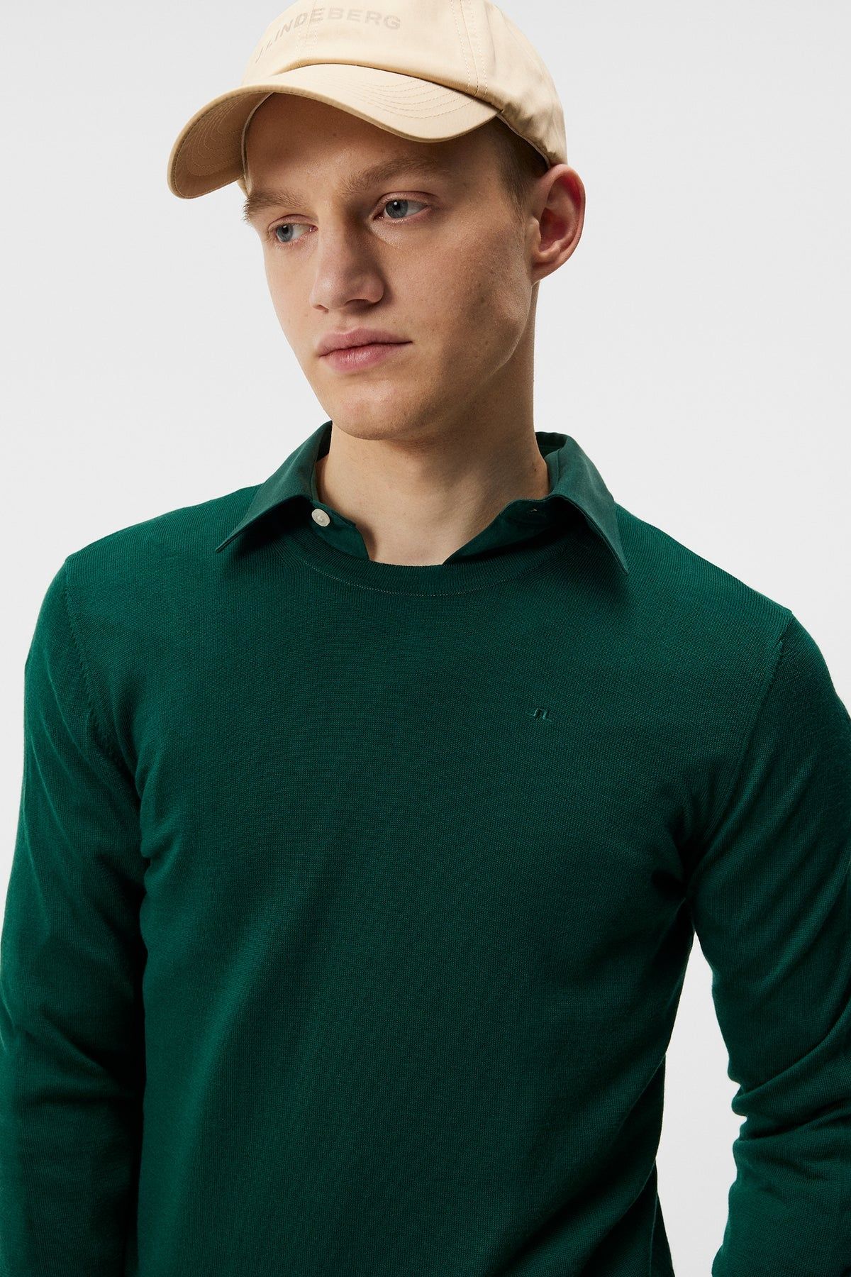 J. Lindeberg Lyle Light Merino Crew Neck Forest sold by Roulette product image thumbnail 5