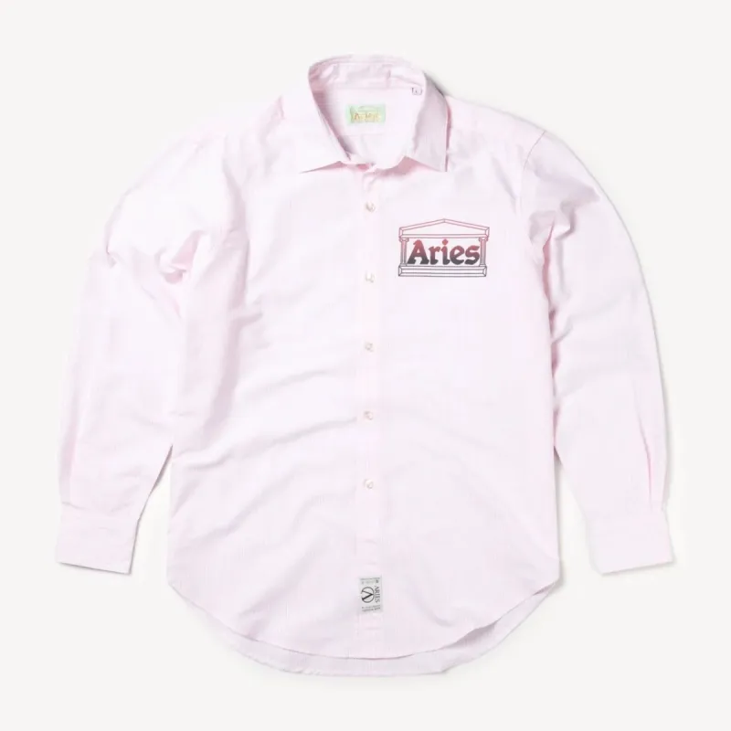 Aries Stripe Oxford Shirt Pink sold by Roulette
