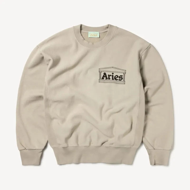 Aries Premium Temple Crew Sweat Sand sold by Roulette