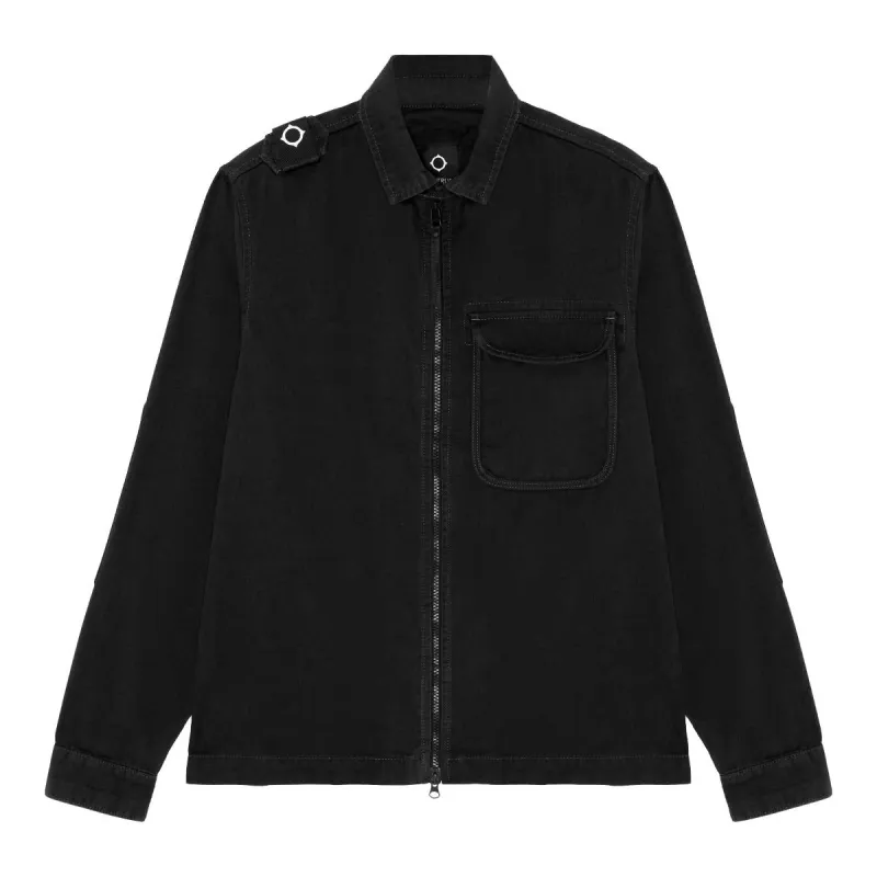 MA.Strum Zip Front Overshirt Black sold by Roulette