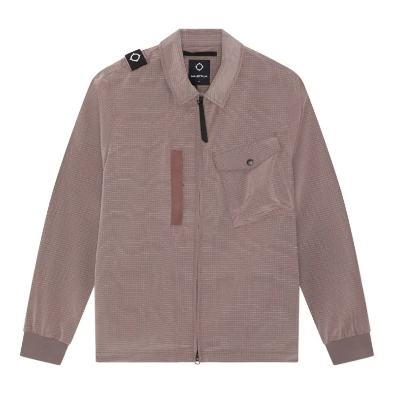 MA.Strum Nylon Grid Overshirt Pink sold by Roulette