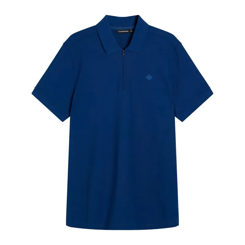 J Lindeberg Arlo Logo Patch Polo Royal Blue sold by Roulette