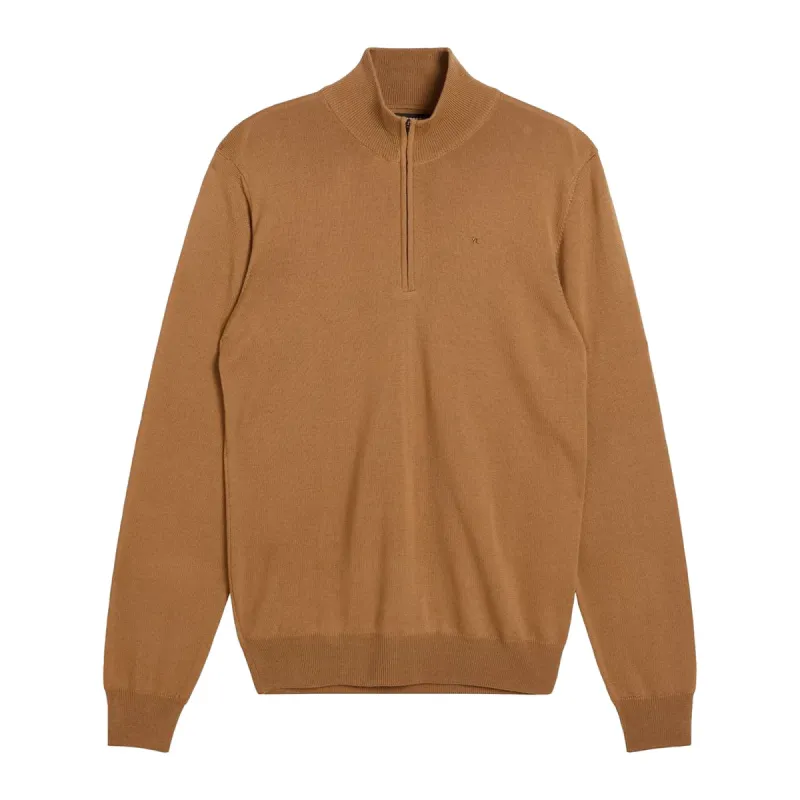 J Lindeberg Kiyan Quatre Zip Merino Knit Tan sold by Roulette