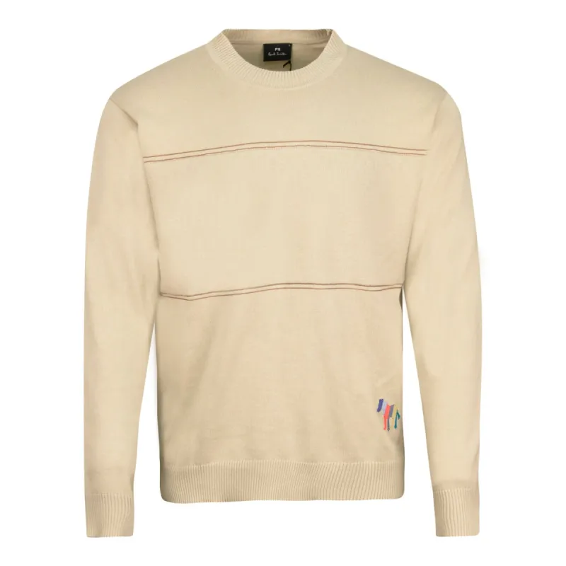 PS Paul Smith Zebra Knit Crewneck Beige sold by Roulette
