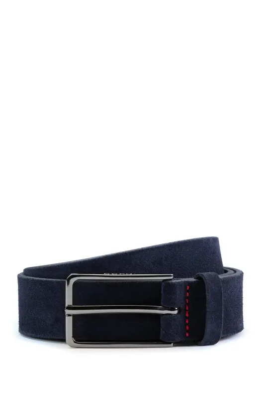 Hugo Golia Suede Belt Navy sold by Roulette