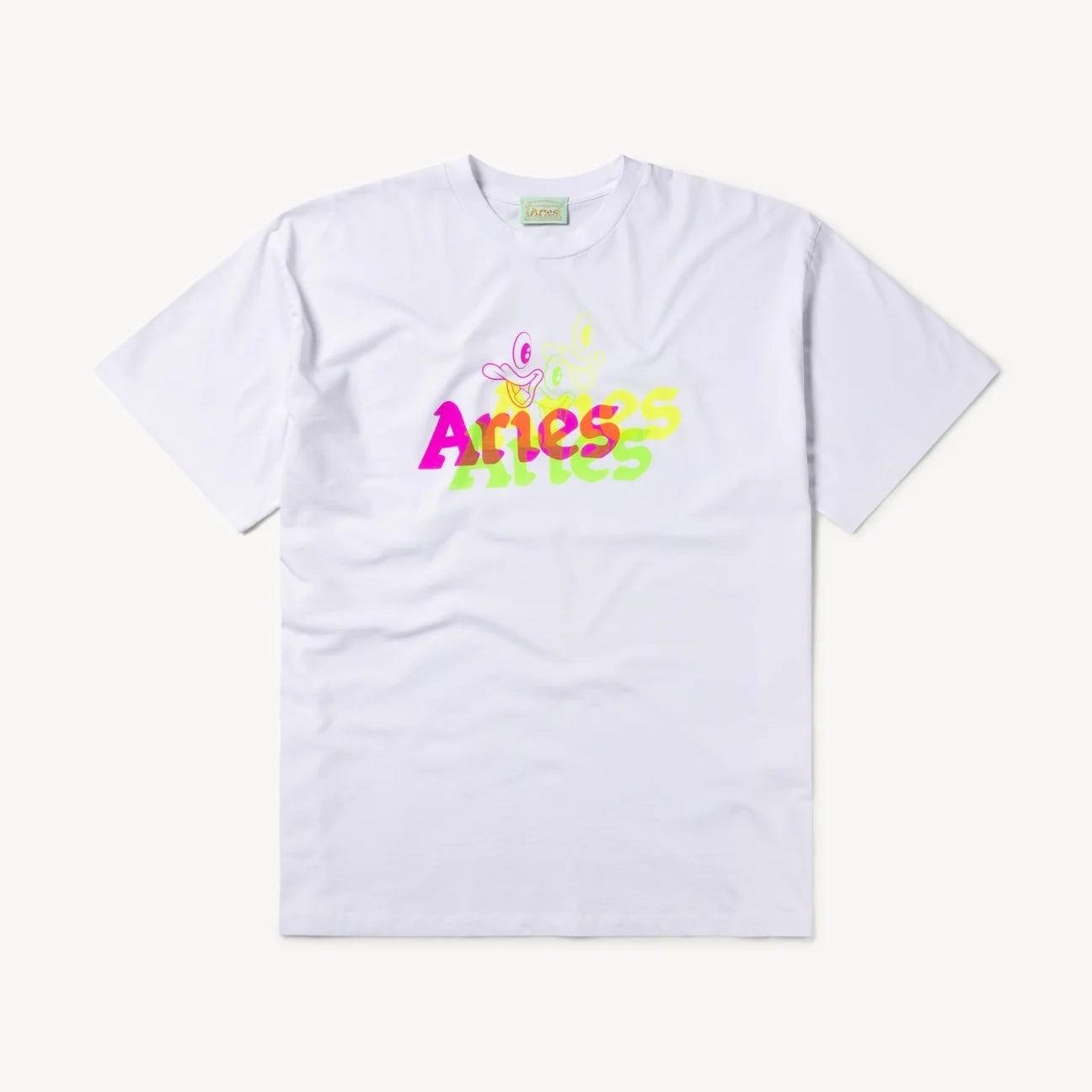 Aries Trippy Aye Duck Tee White sold by Roulette