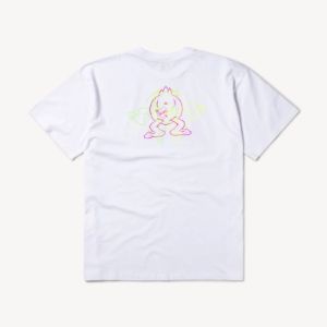 Aries Trippy Aye Duck Tee White sold by Roulette