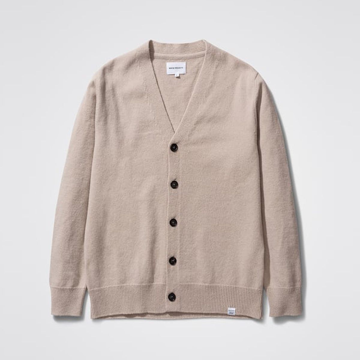 Norse Projects Adam Lambswool Cardigan Light Sand sold by Roulette
