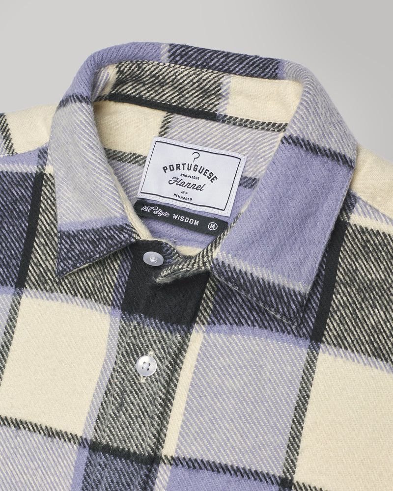 Portuguese Flannel Pastel Check Overshirt Blue sold by Roulette product image thumbnail 5