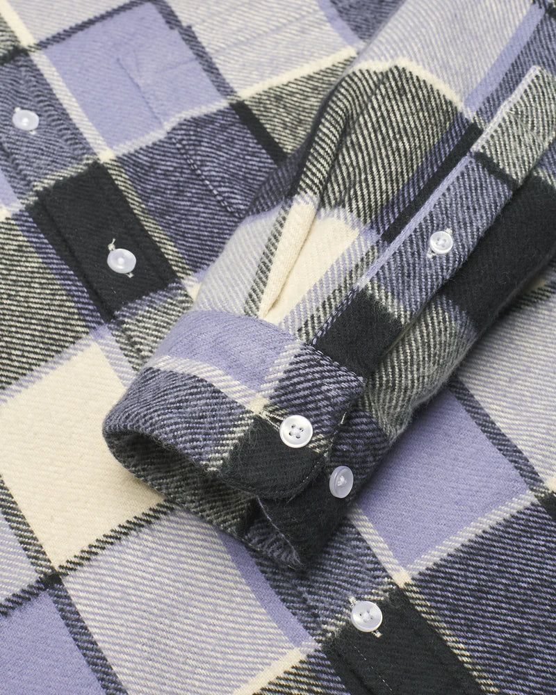 Portuguese Flannel Pastel Check Overshirt Blue sold by Roulette product image thumbnail 7
