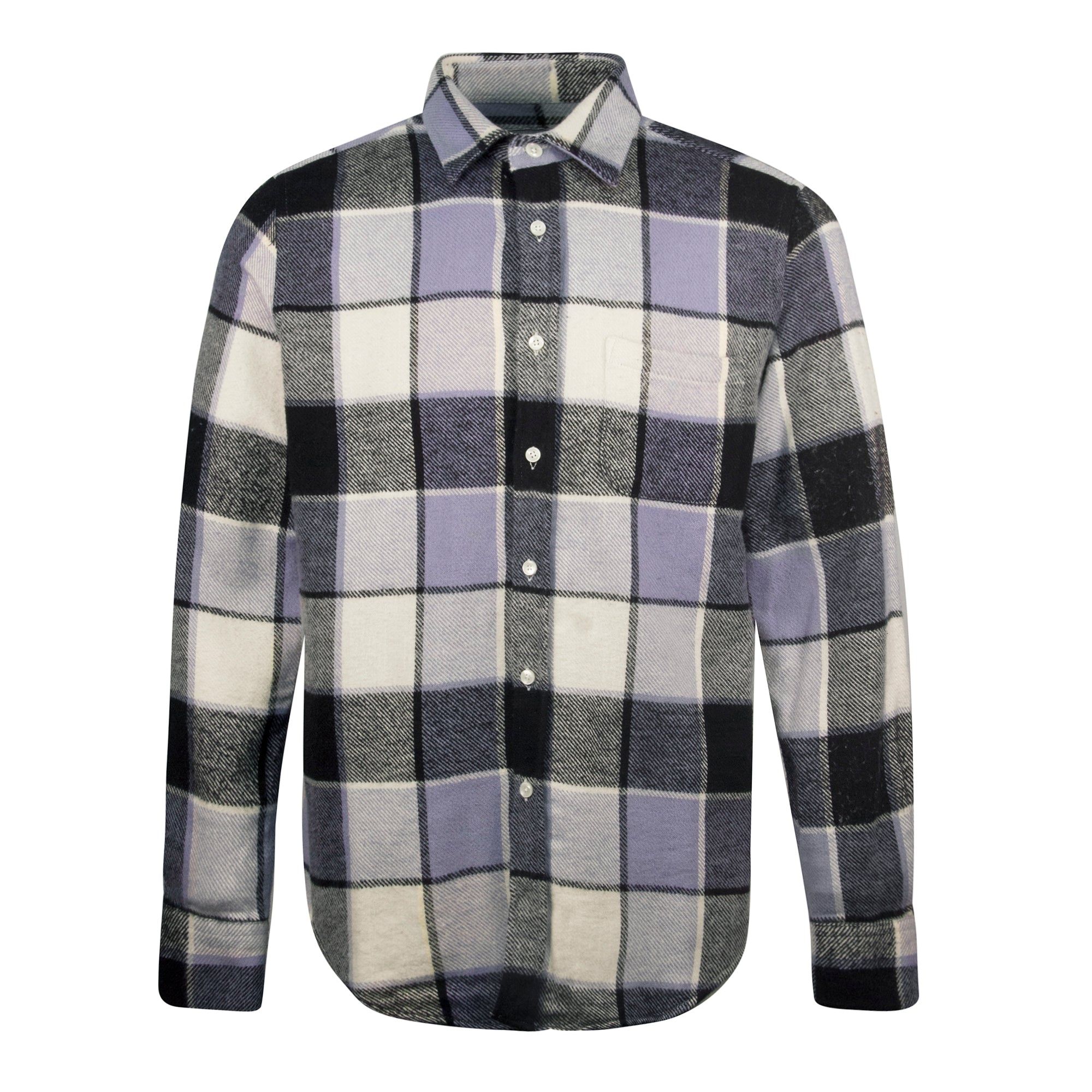Portuguese Flannel Pastel Check Overshirt Blue sold by Roulette