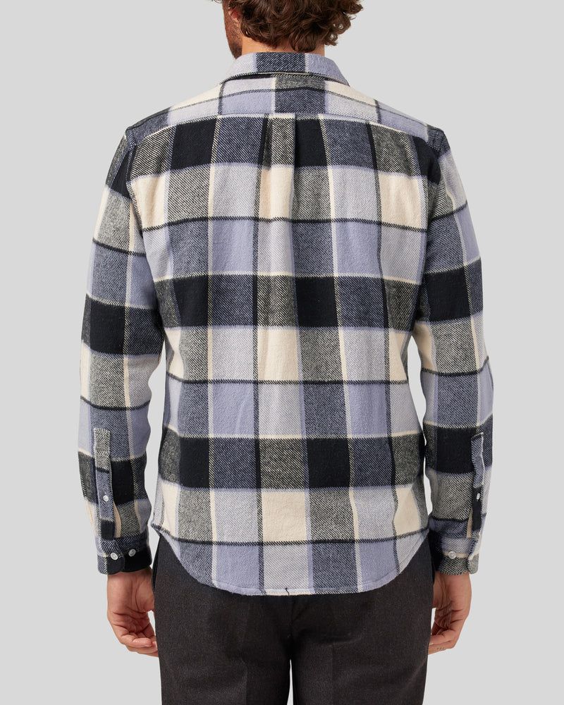 Portuguese Flannel Pastel Check Overshirt Blue sold by Roulette product image thumbnail 4