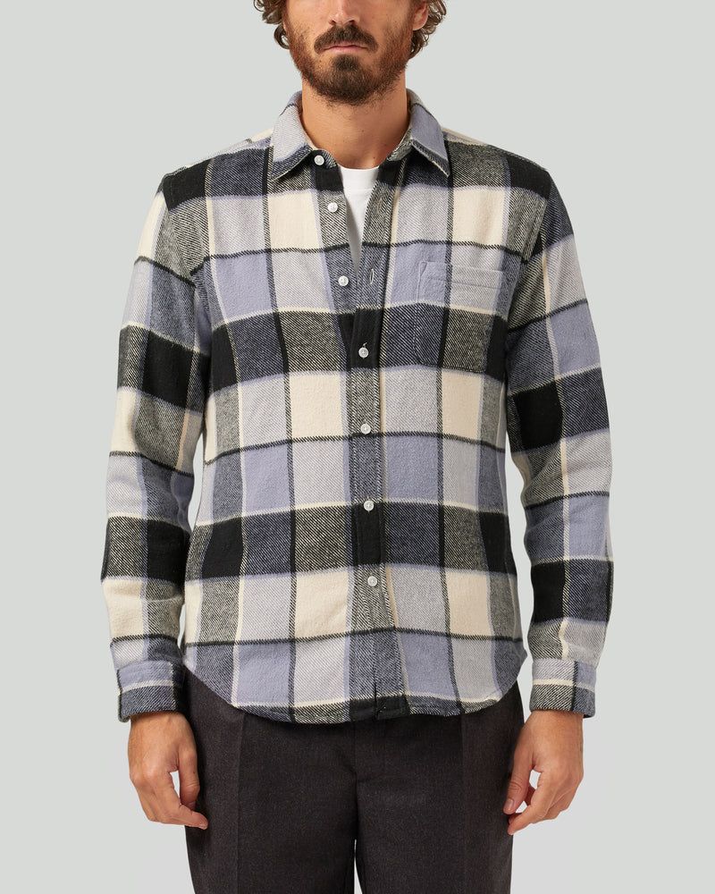 Portuguese Flannel Pastel Check Overshirt Blue sold by Roulette product image thumbnail 3