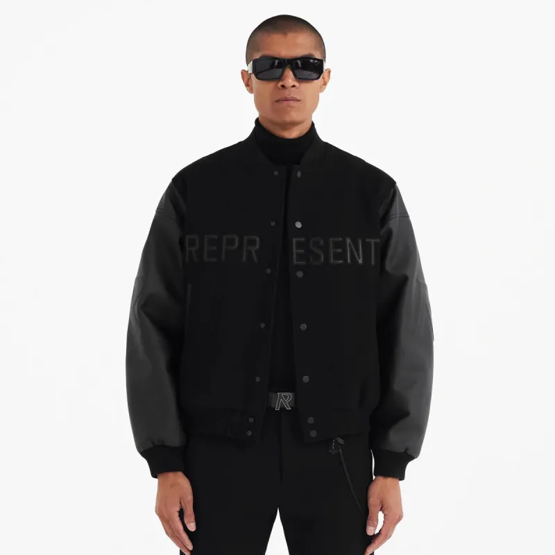 Represent Wool Varsity Jacket Black sold by Roulette