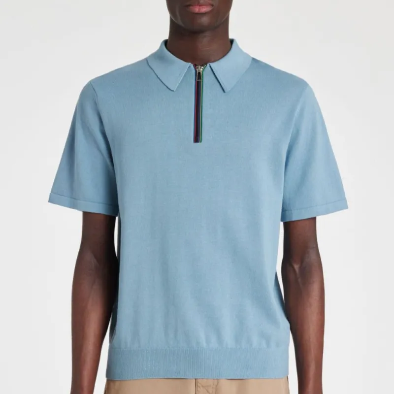 PS Paul Smith Zip Knit Polo Baby Blue sold by Roulette