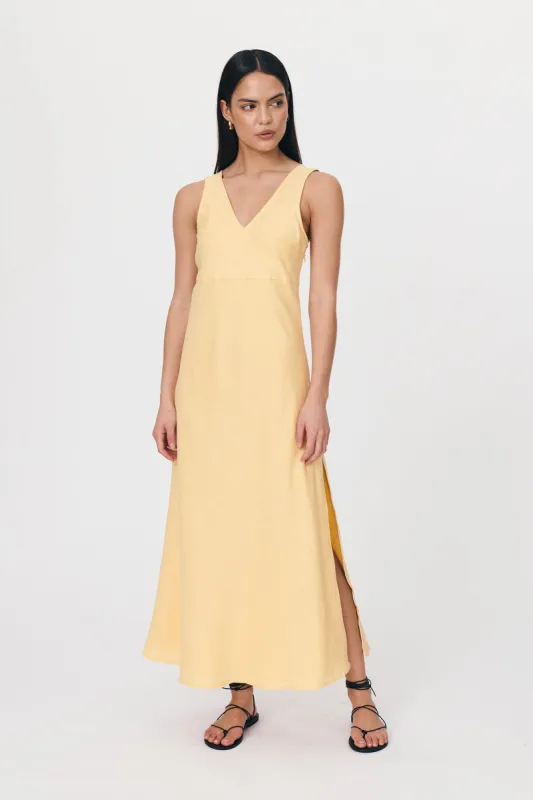 Regina Linen Maxi Dress sold by Rowie the Label