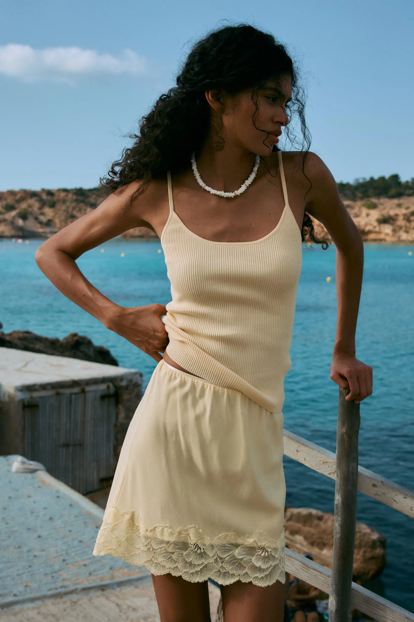 Marina Silk Mini Skirt sold by Rowie the Label