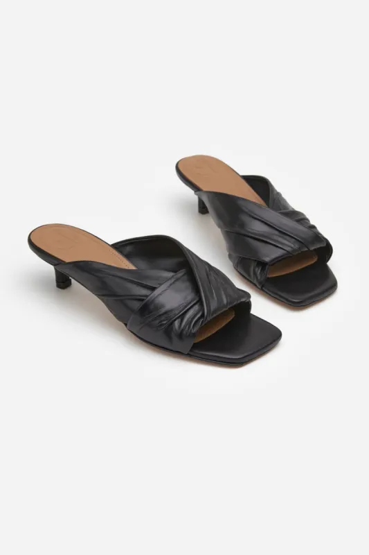 Emi Leather Kitten Mule sold by Rowie the Label