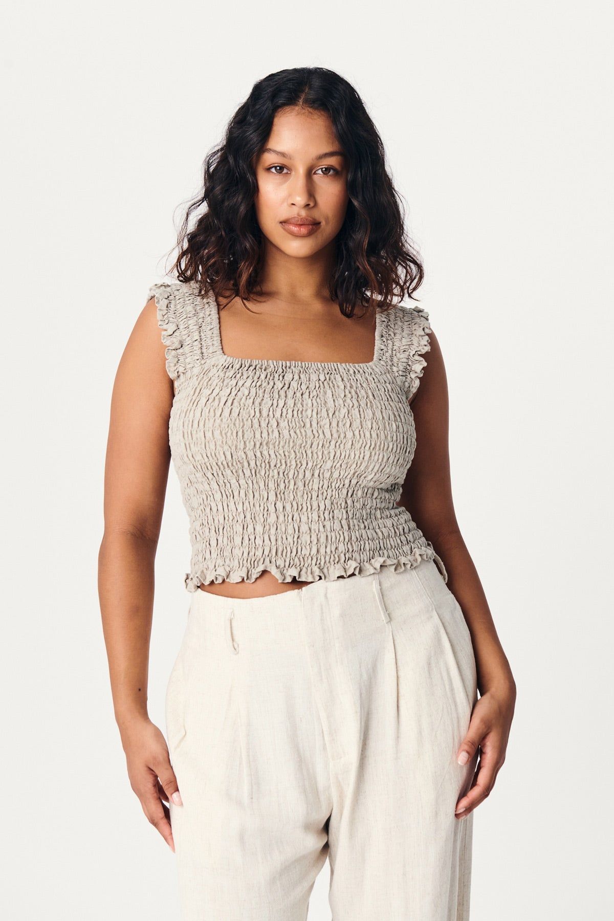 Arlen Linen Top sold by Rowie the Label