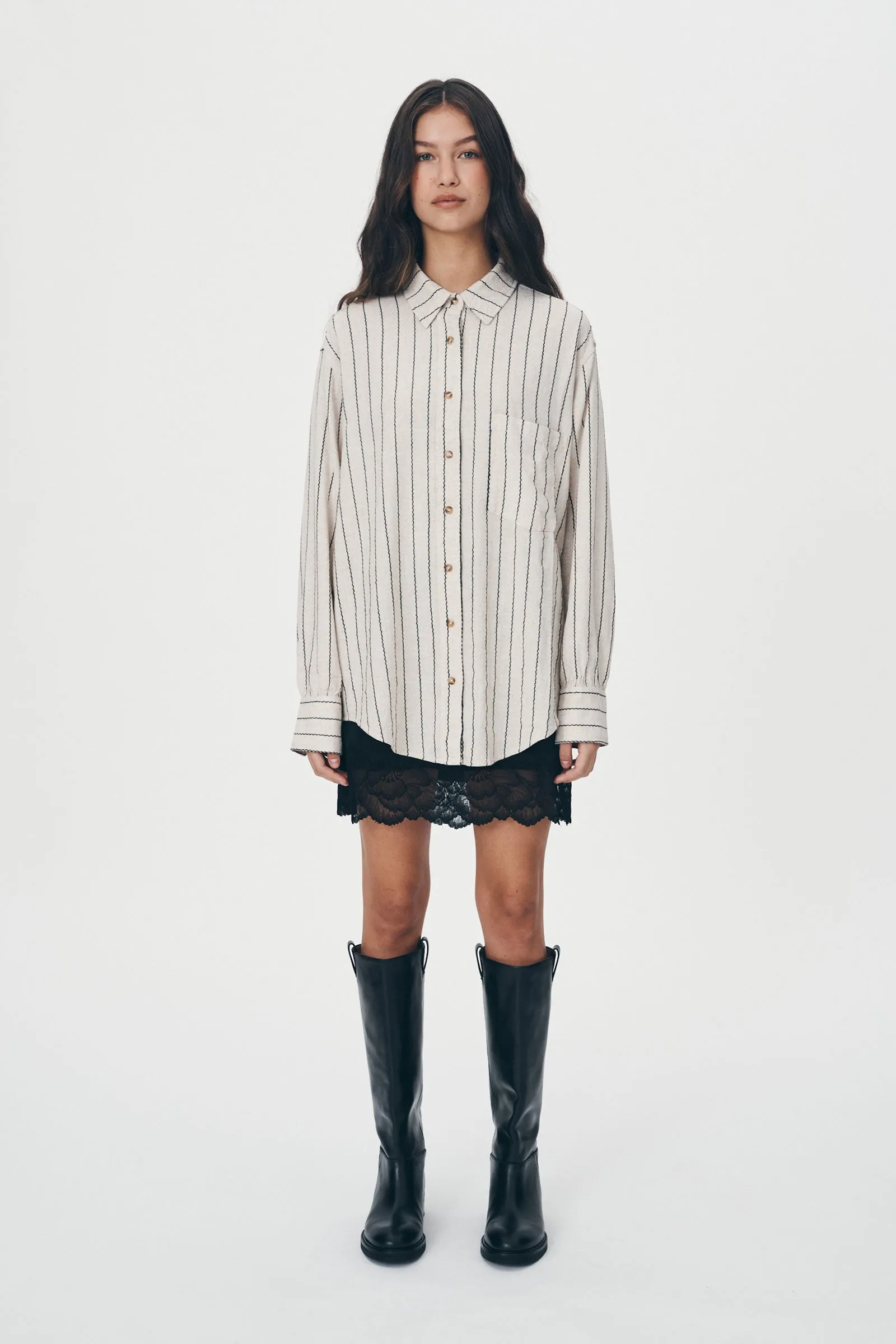 Ramona Linen Long Sleeve Shirt sold by Rowie the Label