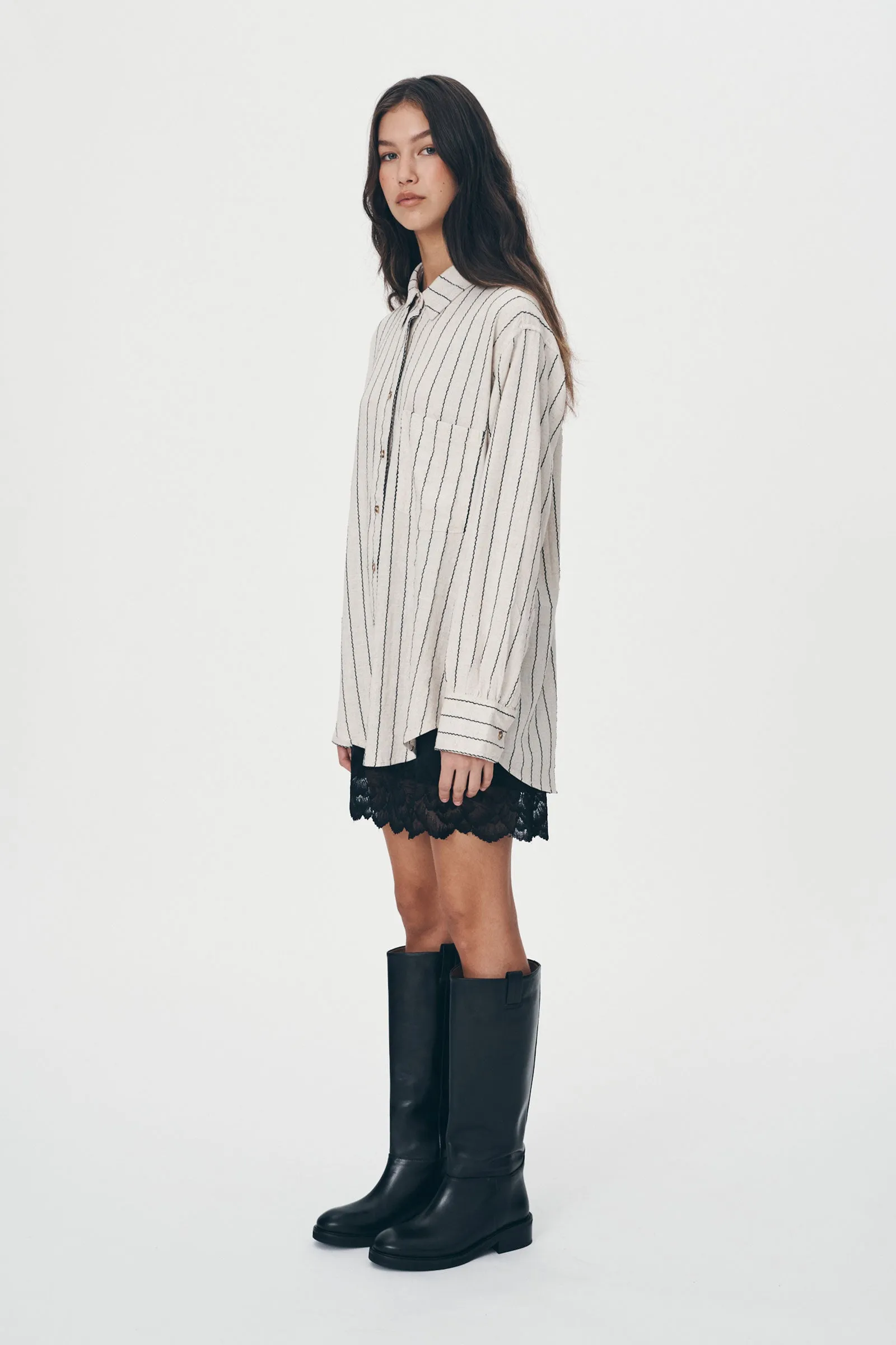 Ramona Linen Long Sleeve Shirt sold by Rowie the Label product image thumbnail 4