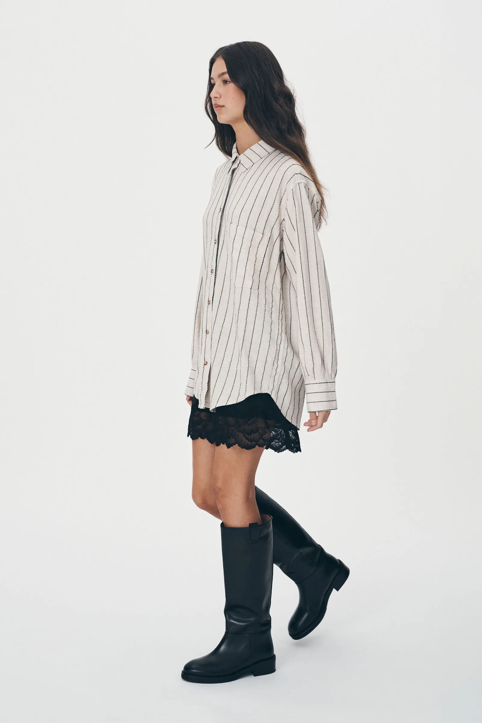 Ramona Linen Long Sleeve Shirt sold by Rowie the Label product image thumbnail 5