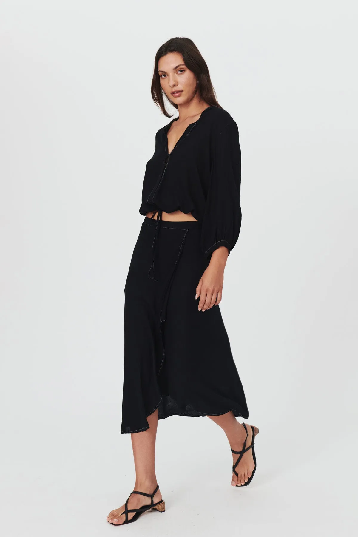 Davina Wrap Midi Skirt sold by Rowie the Label product image thumbnail 3