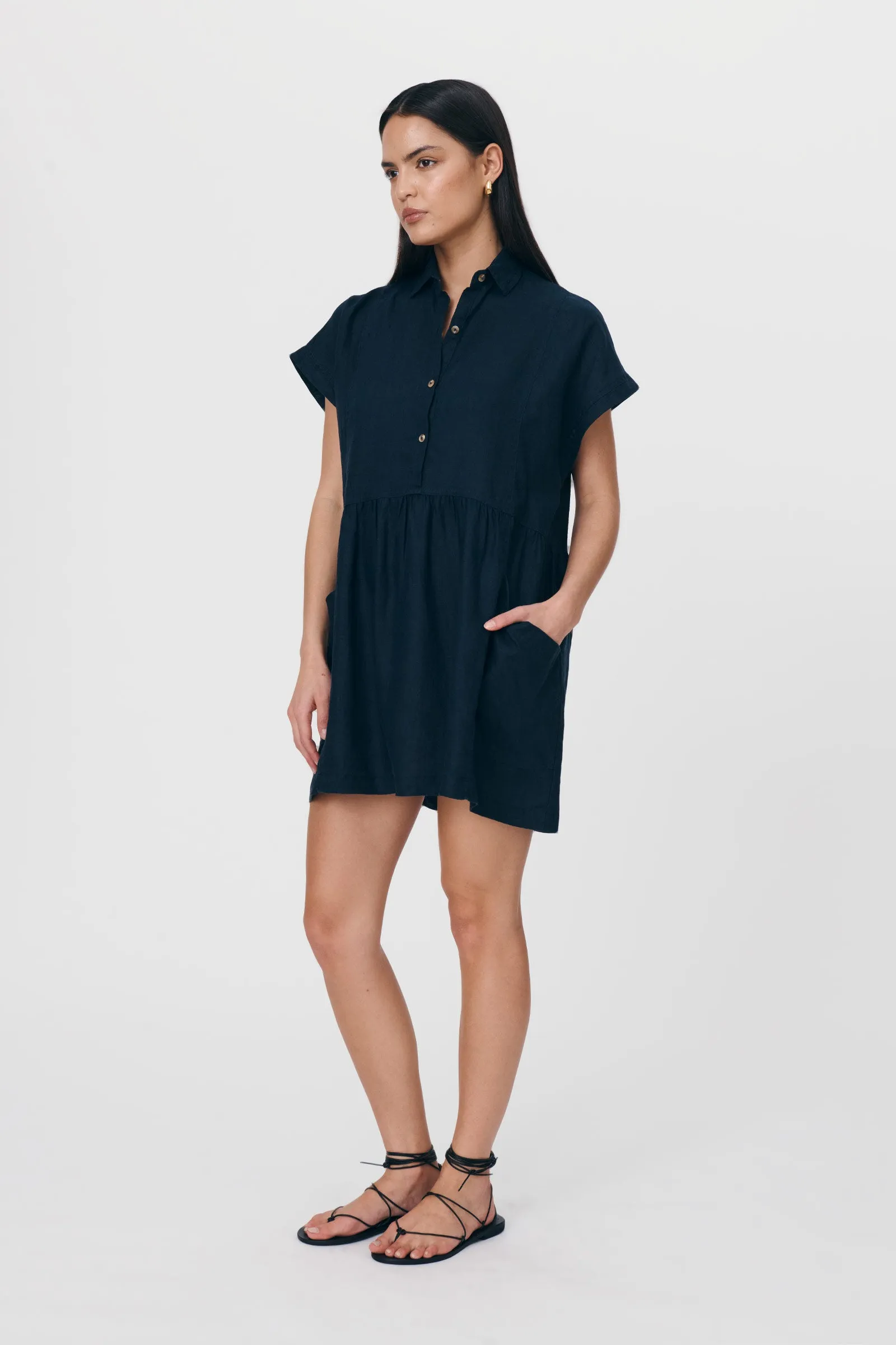 Gina Linen Mini Dress sold by Rowie the Label product image thumbnail 3