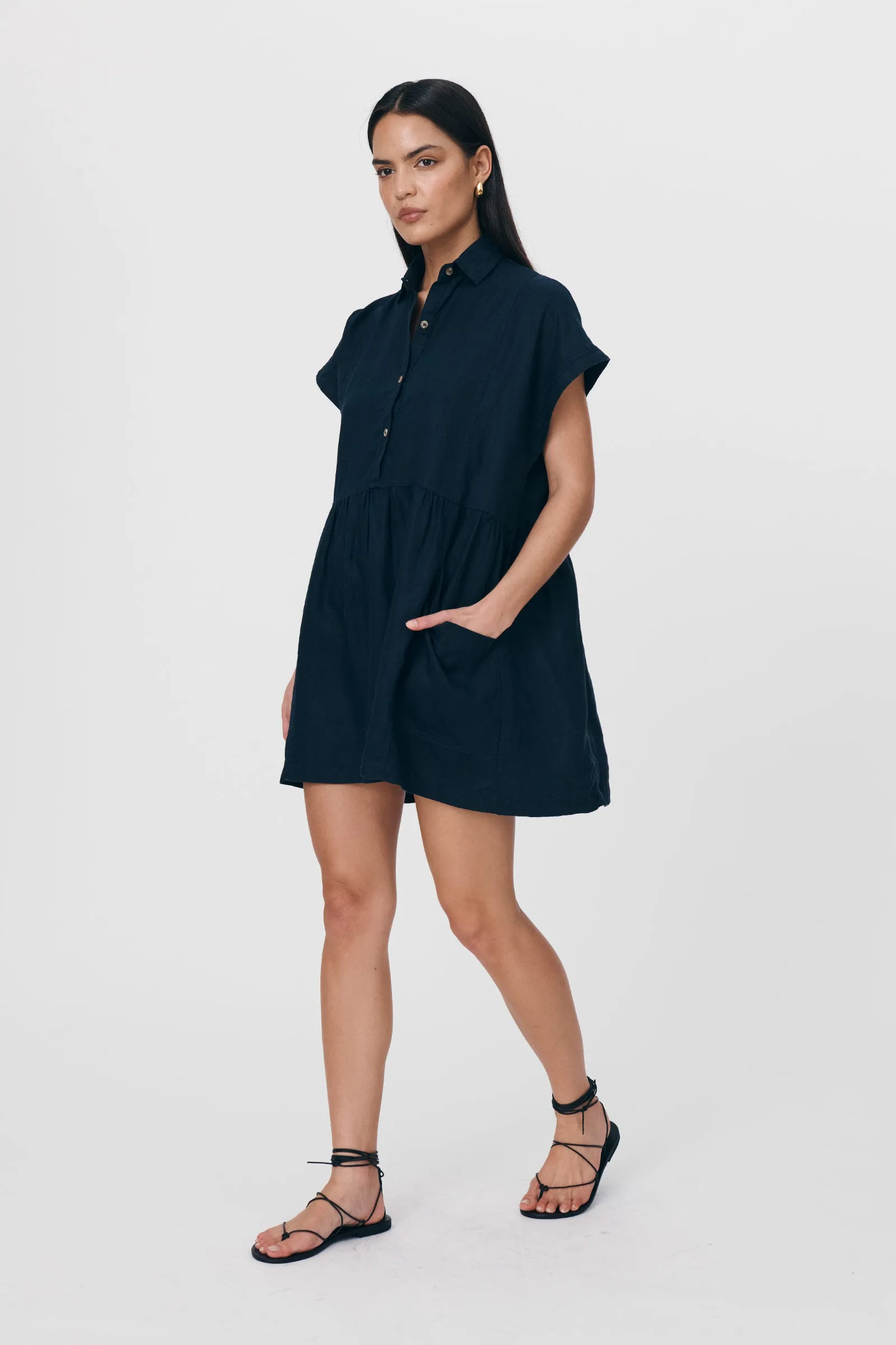 Gina Linen Mini Dress sold by Rowie the Label product image thumbnail 4