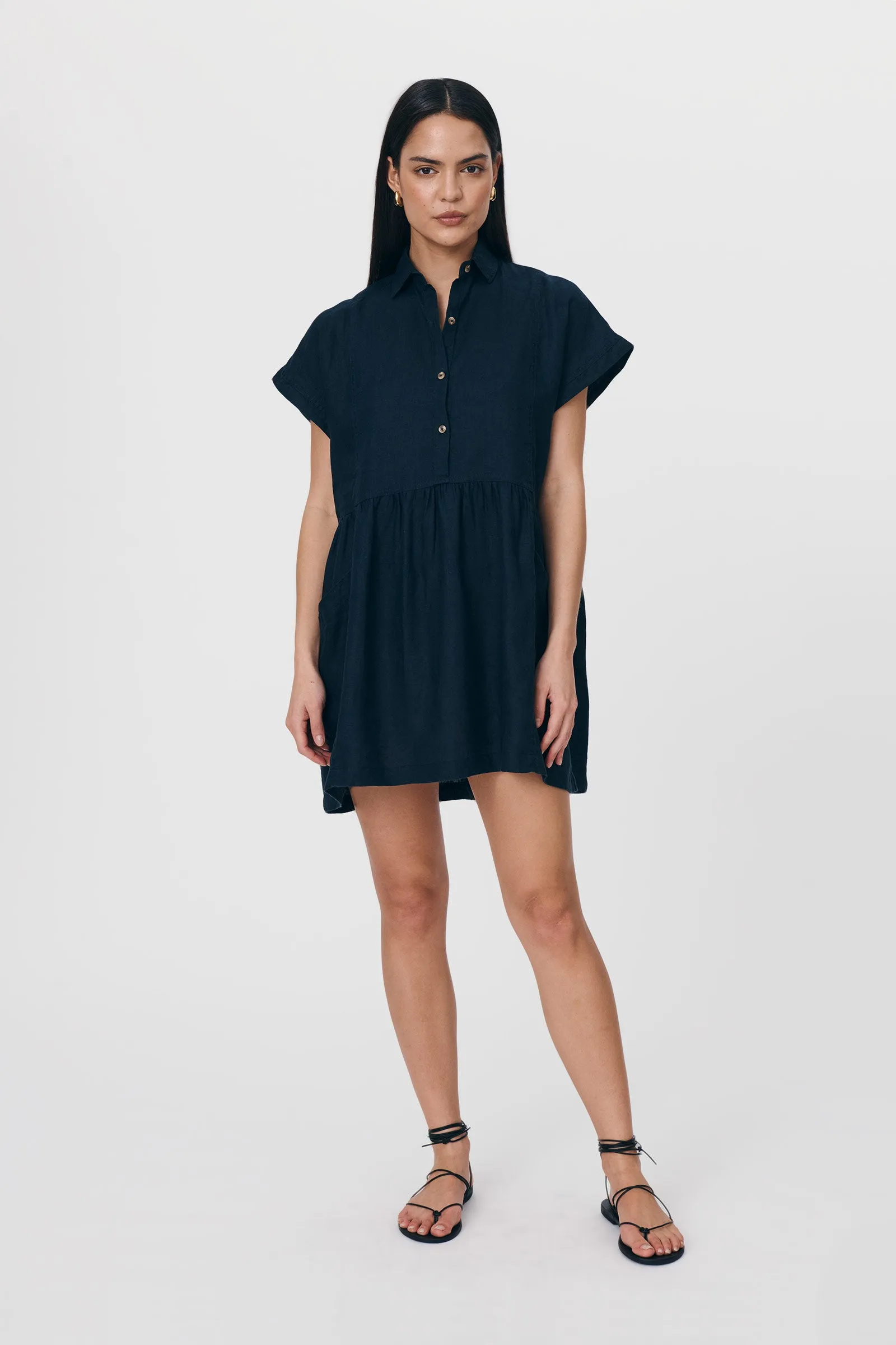Gina Linen Mini Dress sold by Rowie the Label