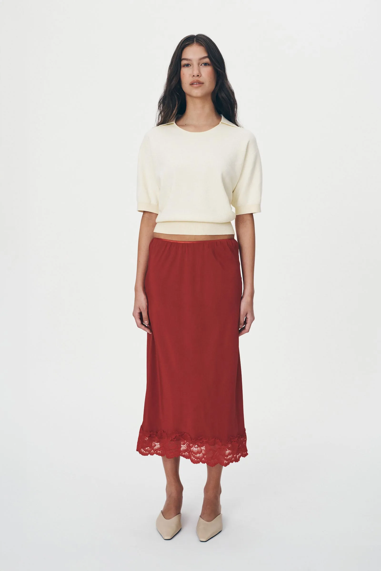 Marina Silk Midi Skirt sold by Rowie the Label product image thumbnail 3