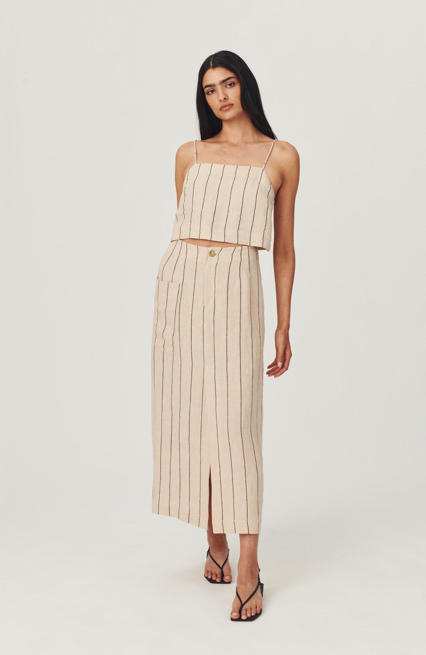 Julien Linen Midi Skirt sold by Rowie the Label product image thumbnail 2