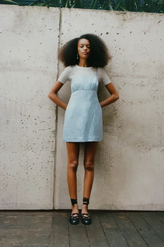 Gwen Silk Linen Mini Dress sold by Rowie the Label