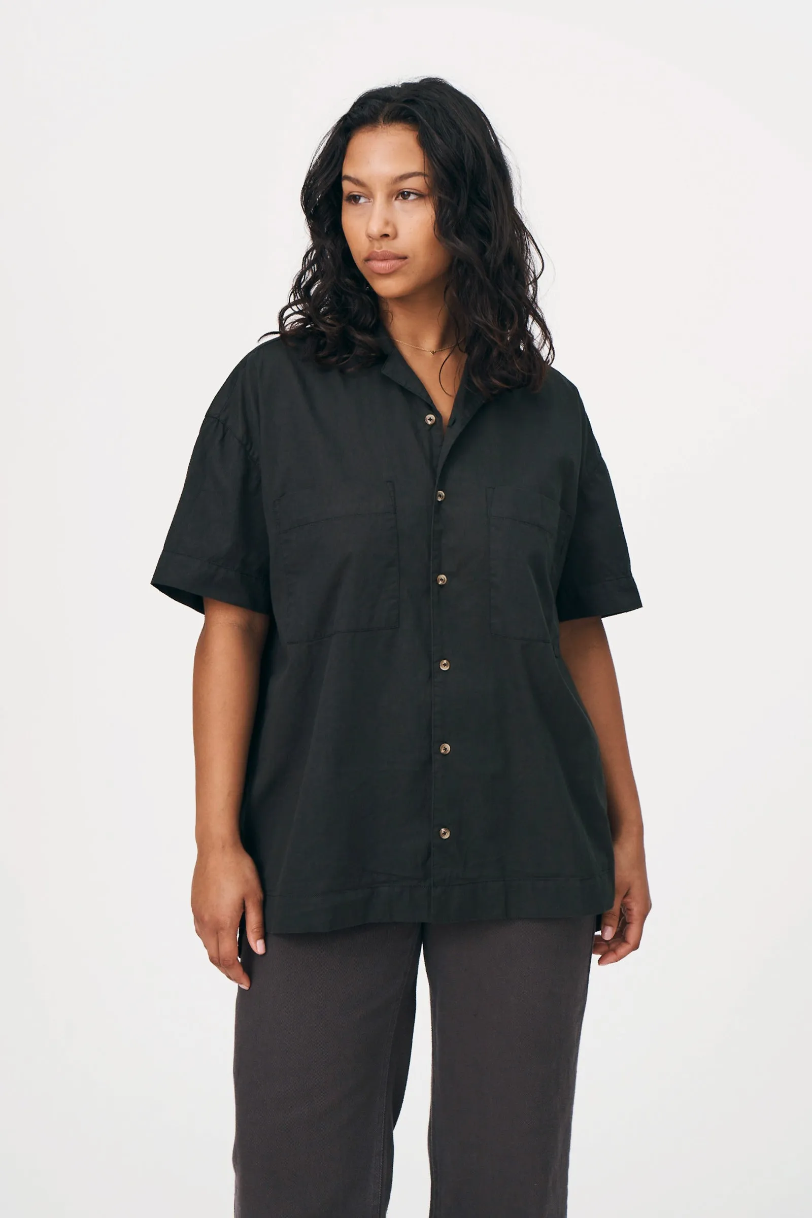 Jamie Organic Bowling Shirt sold by Rowie the Label