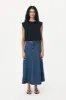 Jeanette Denim Midi Skirt sold by Rowie the Label