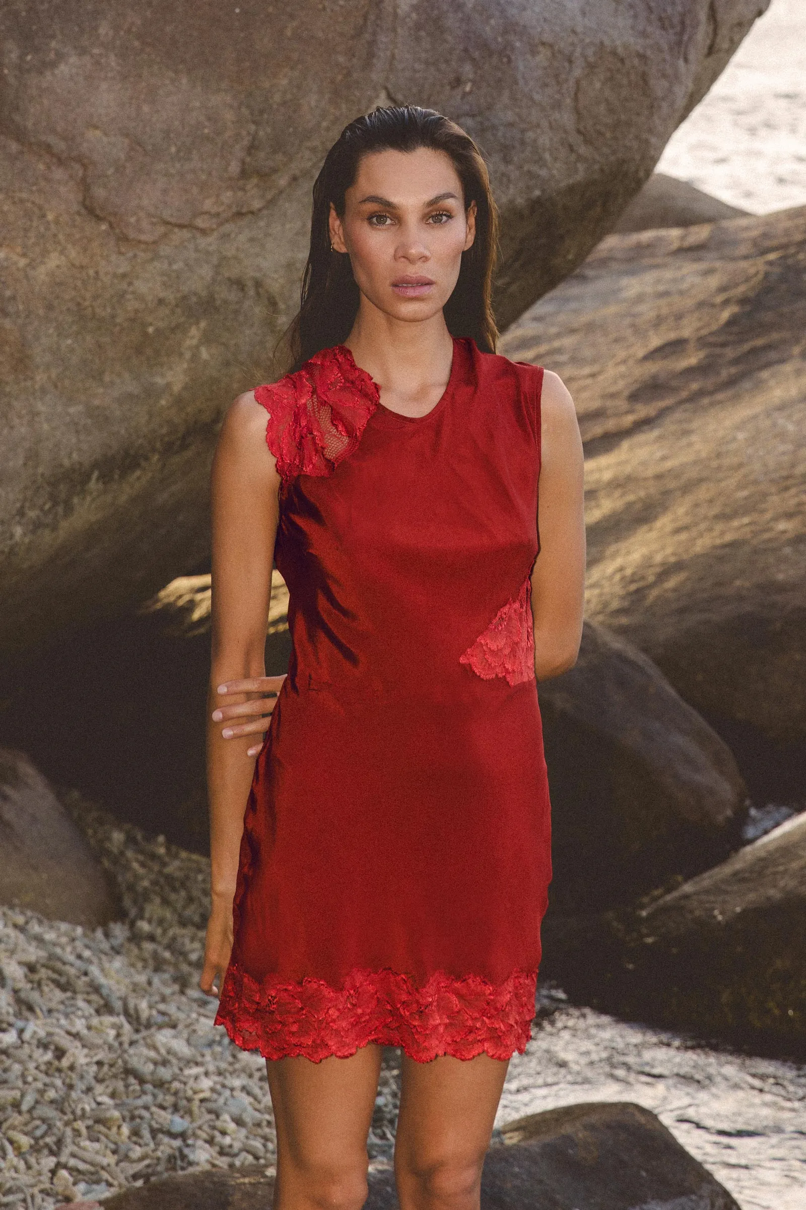 Lily Silk Lace Mini Dress sold by Rowie the Label