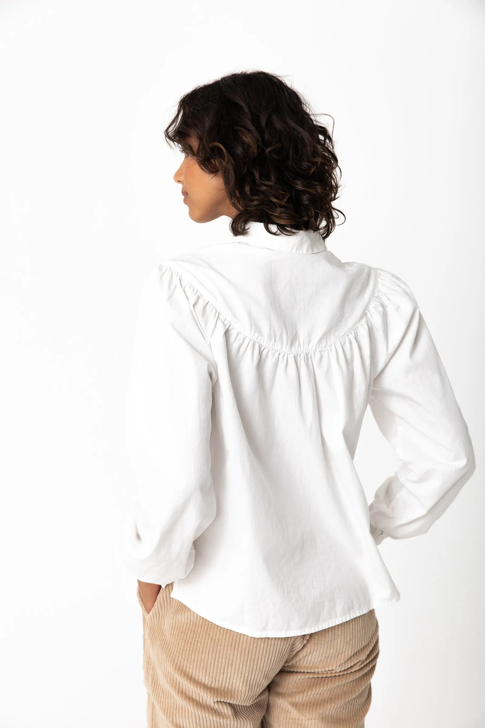 Elliot Organic Blouse Bone sold by Rowie the Label product image thumbnail 4