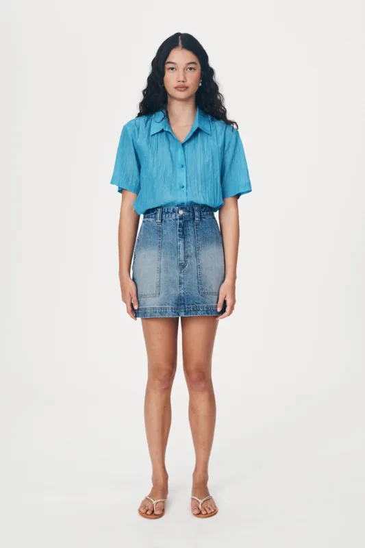 Georgia Denim Mini Skirt sold by Rowie the Label