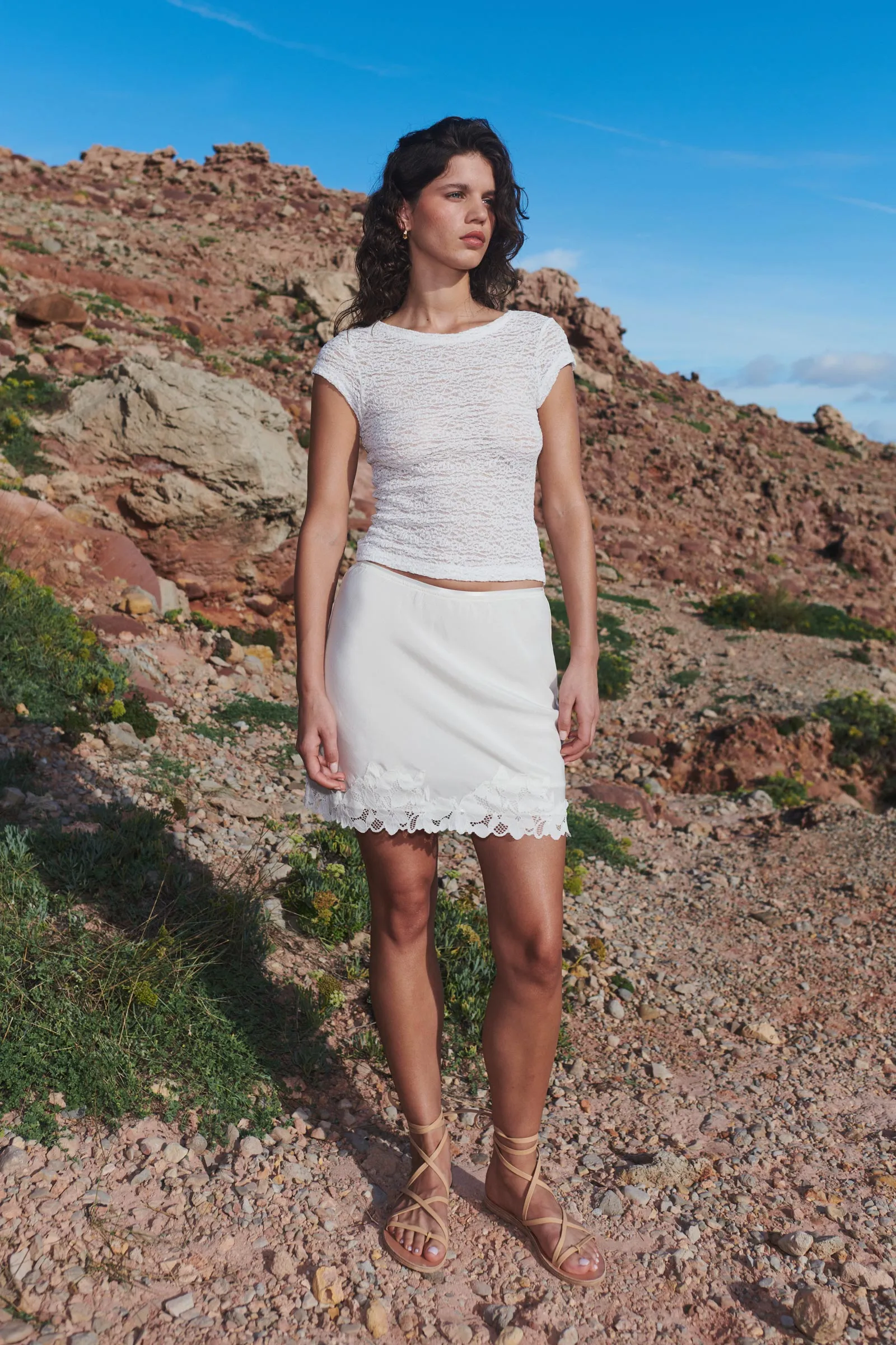 Mina Silk Mini Skirt sold by Rowie the Label