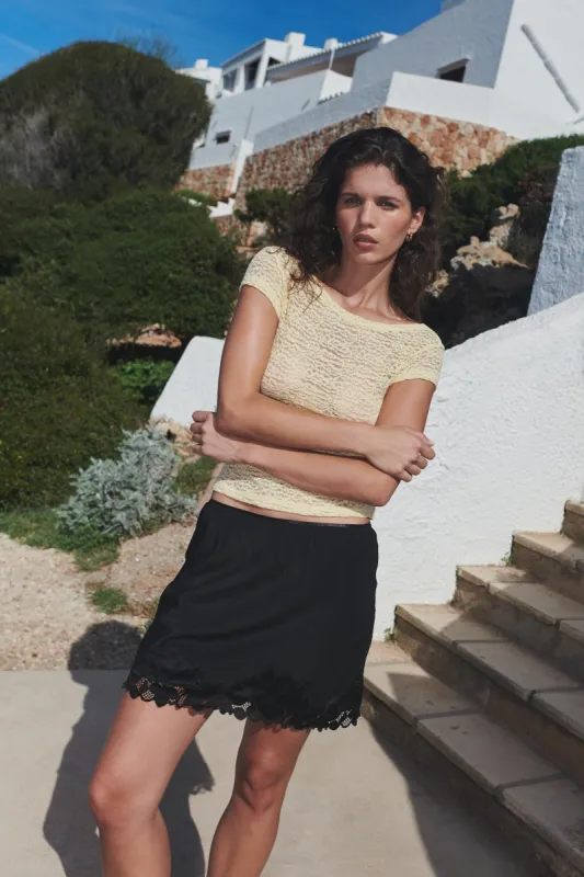 Mina Silk Mini Skirt sold by Rowie the Label