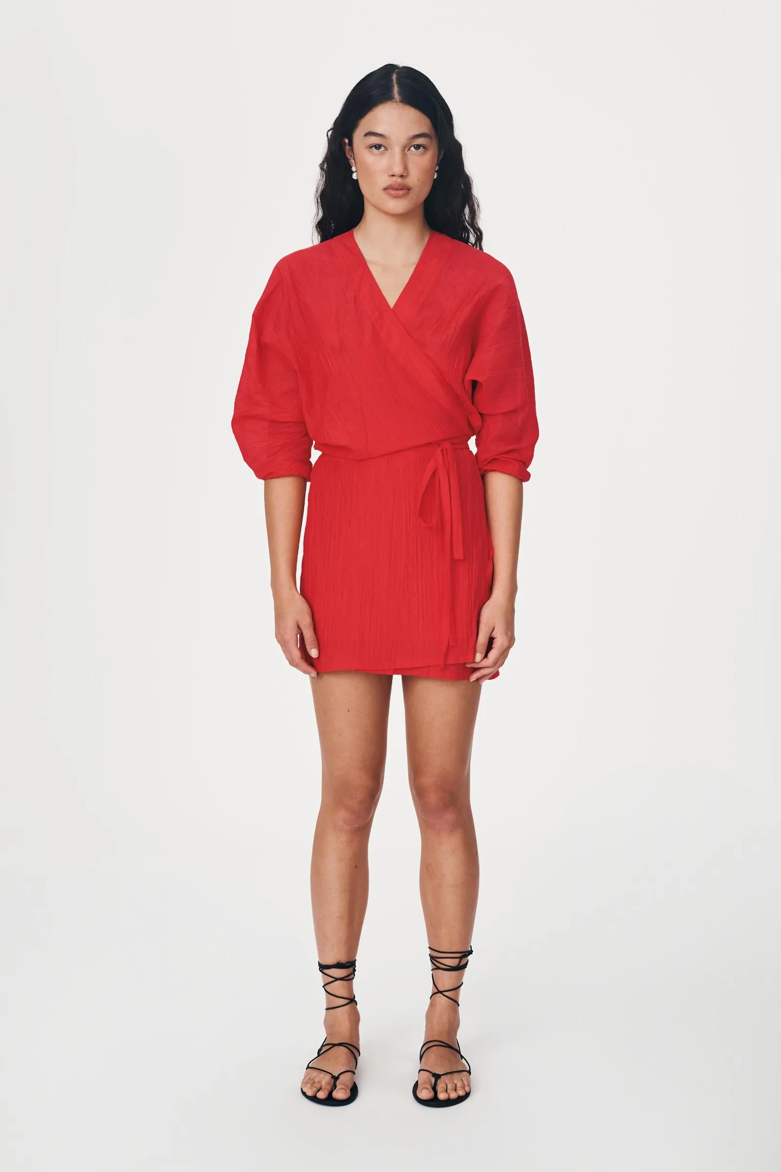 Isla Silk Wrap Mini Dress sold by Rowie the Label product image thumbnail 3