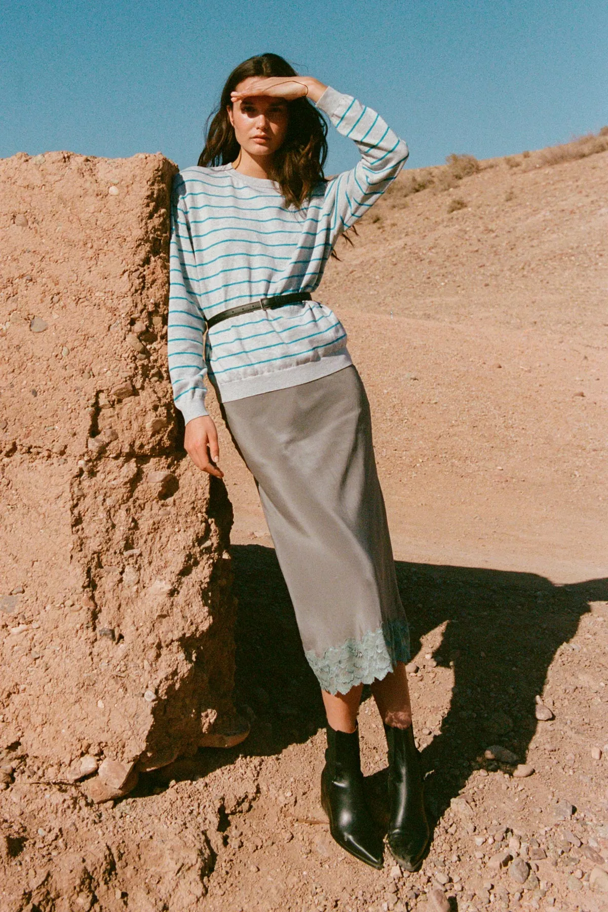 Marina Silk Midi Skirt sold by Rowie the Label