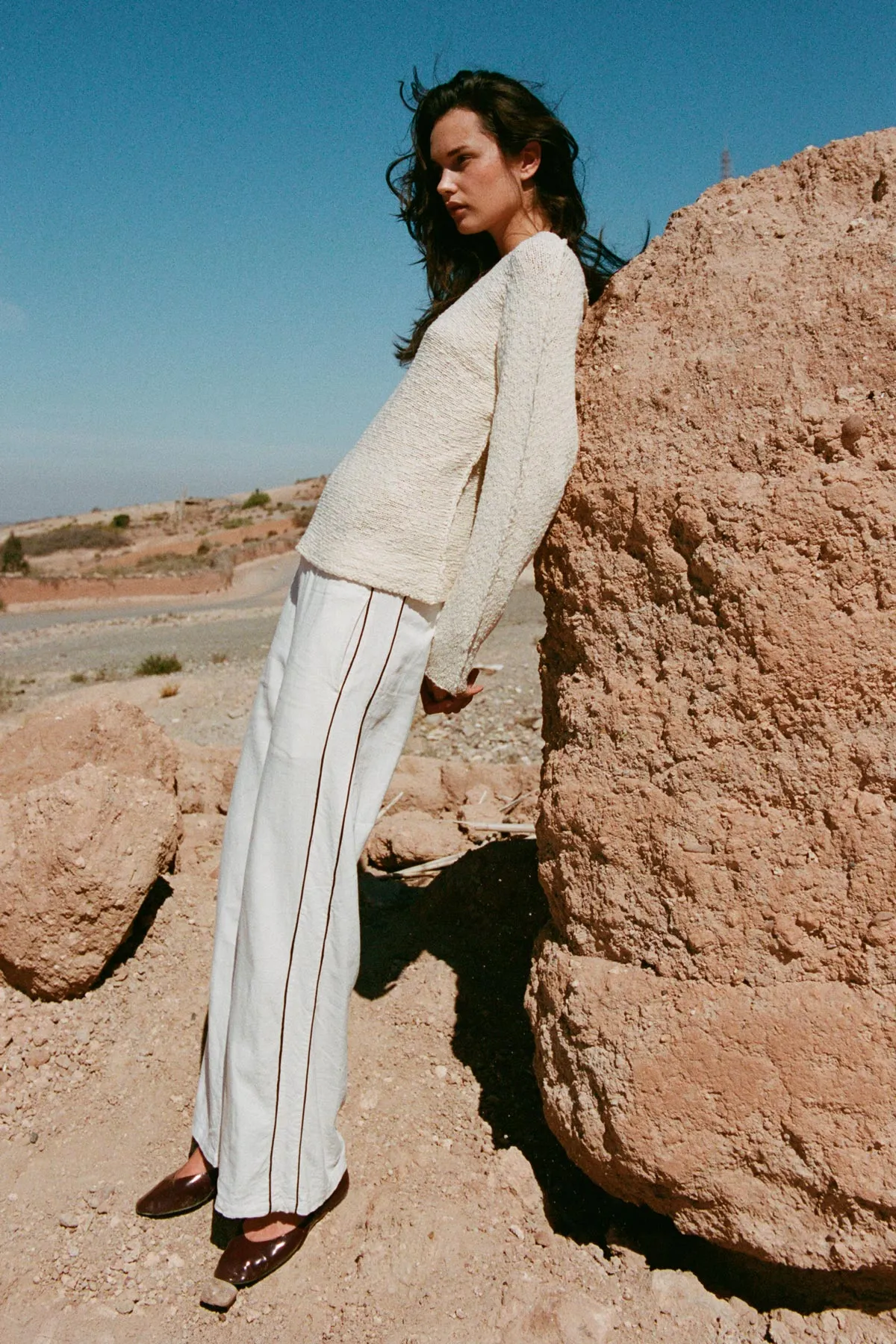 Kaia Linen Straight Pants sold by Rowie the Label