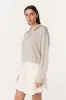Uma Linen Knit Polo Top sold by Rowie the Label